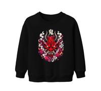 Printera Oni Japanese Demon Japan Y2K - Sudadera infantil, Negro , 104