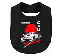 Printera Outrun The Clock JDM Drift Japan Y2K - Babero para bebé, Negro