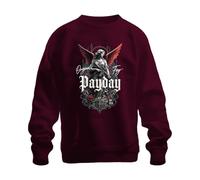 Printera Payday - Sudadera con fusil de asalto con alas rojas de ángel, granate, 3XL