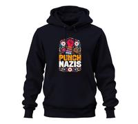 Printera Punch Nazis Antifascismo Statement Sudadera con capucha, azul