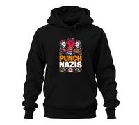 Printera Punch Nazis Antifascismo Statement Sudadera con capucha, Negro , XL