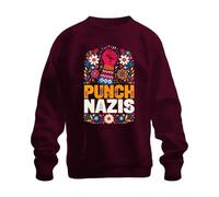 Printera Punch Nazis - Sudadera antifascismo, granate, L