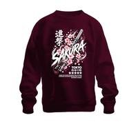 Printera Sakura Katana Samurai Japan Y2K - Sudadera, granate, L