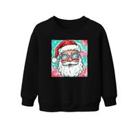 Printera Santa Claus Gafas de Sol Rosa Niños Sudadera, Negro , 116