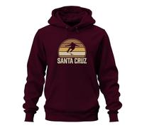 Printera Santa Cruz Skateboard Retro Skater Vintage Sunset Surfer Cali Sudadera con capucha unisex, granate, XL