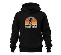 Printera Santa Cruz Skateboard Skater Retro Sunset Vintage Beach Sudadera con Capucha Unisex, Negro , S