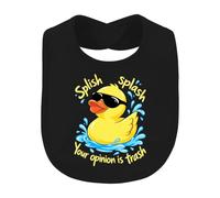 Printera Splish Splash Your Opinion Is Trash - Babero para bebé | Gafas de sol, pato de baño, pato de goma, pato, sarcasmo, descarado, divertido, humor, frase, ironía, diversión en el baño