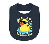 Printera Splish Splash Your Opinion Is Trash - Babero para bebé | Gafas de sol, pato de baño, pato de goma, pato, sarcasmo, descarado, divertido, humor, frase, ironía, diversión en el baño