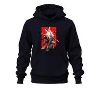 Printera Sudadera con capucha Anime Bunny Girl Katana Techwear, azul marino, L