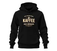 Printera Sudadera con capucha antes del primer café, Negro , XXL