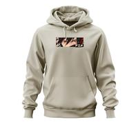 Printera Sudadera con capucha con capucha y diseño de ojos de anime, color rojo, naturaleza, XXL