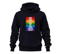 Printera Sudadera con capucha con texto en alemán "Lebe Dein Leben so DASS die AFD etwas Hoodie, azul marino, S
