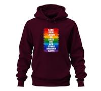 Printera Sudadera con capucha con texto en alemán "Lebe Dein Leben so DASS die AFD etwas Hoodie, granate, S
