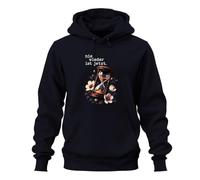 Printera Sudadera con capucha con texto en alemán "Nie Wieder ist jetzt State, azul marino, L