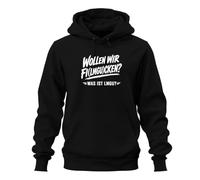 Printera Sudadera con capucha con texto en alemán "Wollen wir Fi(lmgu) cken