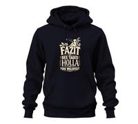 Printera Sudadera con capucha con texto en inglés "Conclusión del día" de Holla die, azul marino, L