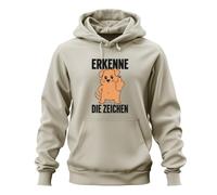 Printera Sudadera con capucha con texto en inglés "Erkenne die Zeichen