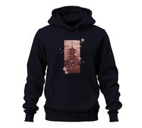 Printera Sudadera con capucha de la Pagoda Japón Sakura Cherry Blossom, azul marino, L