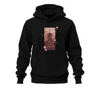 Printera Sudadera con capucha de la Pagoda Japón Sakura Cherry Blossom, Negro , L
