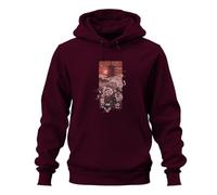 Printera Sudadera con capucha de la Pagoda Japón Sakura, granate, L