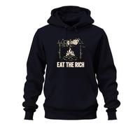 Printera Sudadera con capucha Eat the Rich Capitalismo Statement, azul marino, XXL