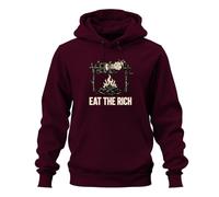 Printera Sudadera con capucha Eat the Rich Capitalismo Statement, granate, S