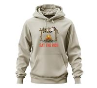 Printera Sudadera con capucha Eat the Rich Capitalismo Statement, naturaleza, M