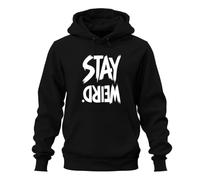 Printera Sudadera con capucha Stay Weird Loco Divertida, Negro , 3XL