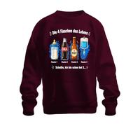 Printera Sudadera con texto en alemán "Die 4 Flaschen des Leben Ich