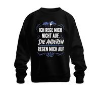 Printera Sudadera con texto en alemán "Ich rege Mich nicht auf die Statement Sweatshirt, Negro , L
