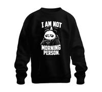 Printera Sudadera con texto "I Am Not A Morning Person Panda Grumpy, Negro , S