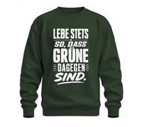 Printera Sudadera con texto "Lebe immer so DASS Grüne Statement Sweat" | Sarcasmo política conservadora humor idea idea de regalo estilo de vida dicho hombres mujeres retro vintage vida cotidiana