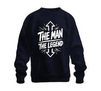 Printera Sudadera con texto "The Man The Legend", para el Día del Padre, azul marino, S