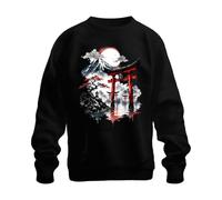 Printera Sudadera Japón Torii Puerta Fuji Berg Bonsai Y2K, Negro , XXL