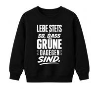 Printera Sudadera para niños con texto en alemán "Lebe immer so DASS Grüne | Sarcasmo política conservadora humor idea idea de regalo estilo de vida dicho hombres mujeres retro vintage vida cotidiana