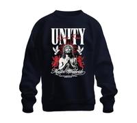 Printera Sudadera Unity Over Fear Jesús Corona de Espinas Cruz, azul marino, XXL