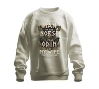 Printera Sudadera Vikingo I Fear Odin and My Wife You're, naturaleza, XXL