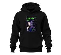 Printera System RE Error 404 Cyborg Japan Y2K - Sudadera con capucha, Negro , XL