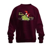 Printera The Grinch Ewwww People Navidad divertido regalo introvertido sudadera unisex sudadera, granate, XXL