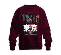 Printera Tokyo Japan Land of the Rising Y2K Sudadera, granate, M