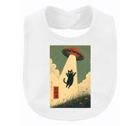 Printera UFO Alien Secuestro Japón Y2K Babero para bebé, Blanco, Talla única