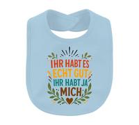 Printera Ustedes lo tienen muy bien, ya tenéis baberos de bebé | Sarcasmo arrogante humor retro boho laurel corona amigos colegas familia confianza corazón cita