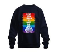 Printera Vive tu vida así que la AFD algo sudadera, azul marino, M