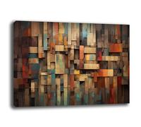 Printerland Cuadro moderno para salón, marrón, abstracto, industrial, cuadros modernos de pared XXL grande, impresión sobre lienzo, decoración mural para dormitorio, cocina (13, 30 x 40 cm)