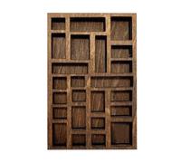 Printers Tray Display Wooden - 25 Slot Cubby, Miniature Shadow Box, Wooden Display Shelves, Wall Mounted | Multi-Slot Farmhouse Decor Rack For Collectibles Figures Crystals