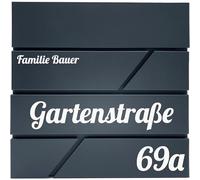 Printima Moderno Buzón Julia con Compartimento para Periódicos en Gris Antracita RAL7016, Personalizado con Placa de Nombre de Aluminio, Buzón Grande de 37x37x11cm.