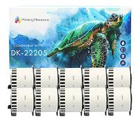 Printing Pleasure 10 Reemplazo Brother DK-22205 Rollo Papel Continuo Blanco 62mm x 30.48m Compatible con Brother QL-700 QL-710 QL-500 QL-550 QL-800