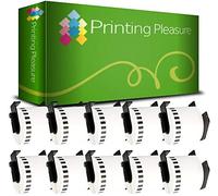 Printing Pleasure 10 Reemplazo Brother Etiquetadora DK-22205 Compatible con Brother QL-700 QL-710 QL-500 QL-550 QL-800 62mm x 30.48m