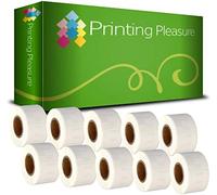 Printing Pleasure 10 x 99010 Cinta para impresoras de Etiquetas Compatible con Dymo LabelWriter & Seiko | 28mm x 89mm | 130 Etiquetas por Rollo