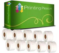 Printing Pleasure 10 x 99012 Cinta para impresoras de Etiquetas Compatible con Dymo LabelWriter & Seiko | 36mm x 89mm | 260 Etiquetas por Rollo